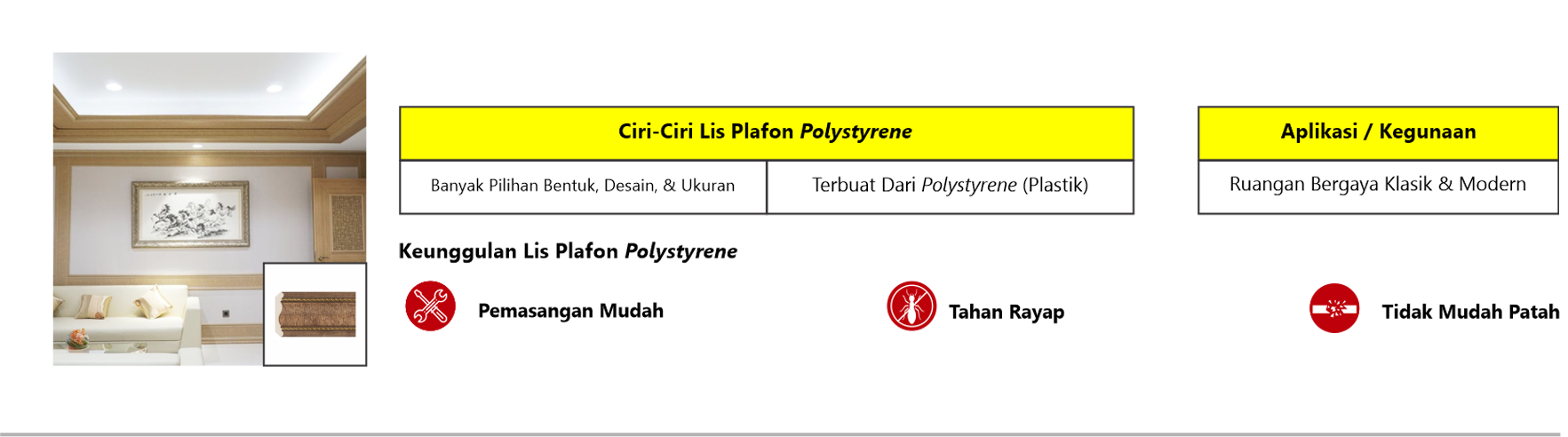 lis plafon polystyrene